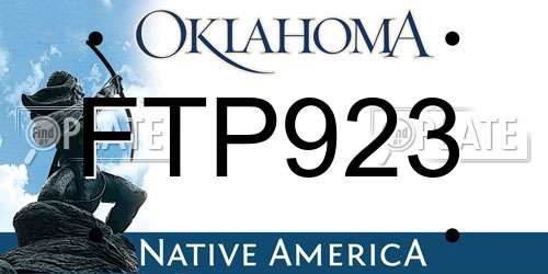 FTP923 Oklahoma License Plate
