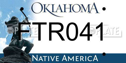 FTR041 Oklahoma License Plate