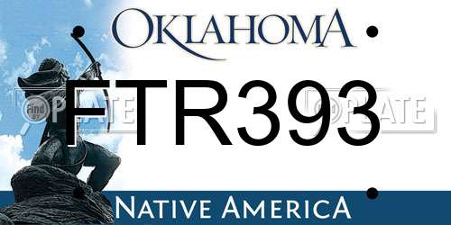 FTR393 Oklahoma License Plate