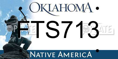 FTS713 Oklahoma License Plate