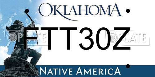 FTT30Z Oklahoma License Plate