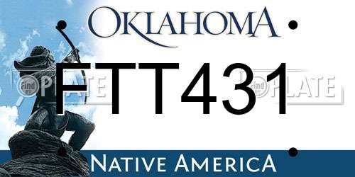 FTT431 Oklahoma License Plate