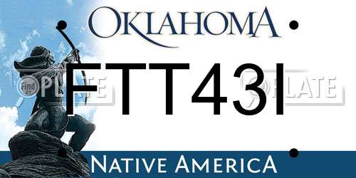 FTT43I Oklahoma License Plate