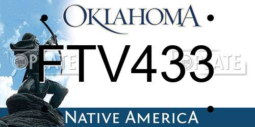 FTV433 Oklahoma License Plate