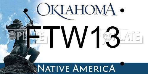 FTW13 Oklahoma License Plate