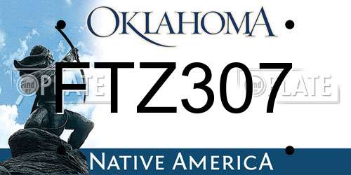 FTZ307 Oklahoma License Plate
