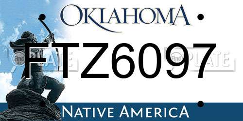 FTZ6097 Oklahoma License Plate