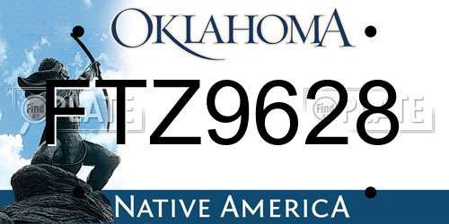 FTZ9628 Oklahoma License Plate