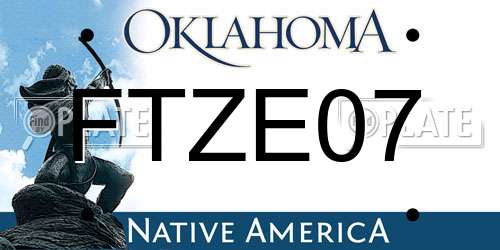FTZE07 Oklahoma License Plate