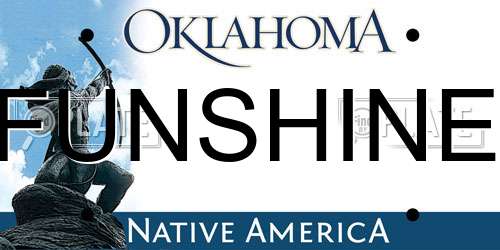 FUNSHINE Oklahoma License Plate