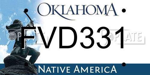 FVD331 Oklahoma License Plate