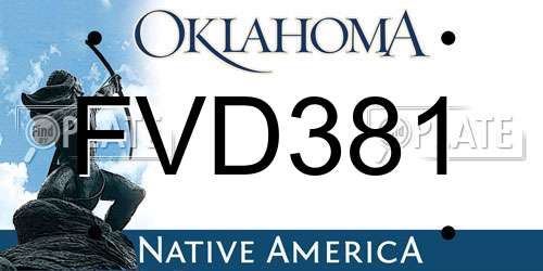 FVD381 Oklahoma License Plate