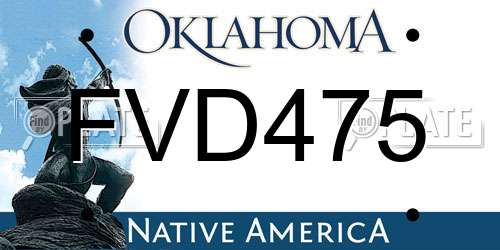 FVD475 Oklahoma License Plate