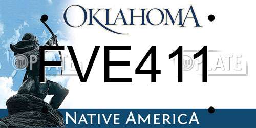 FVE411 Oklahoma License Plate