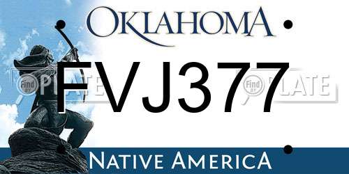 FVJ377 Oklahoma License Plate