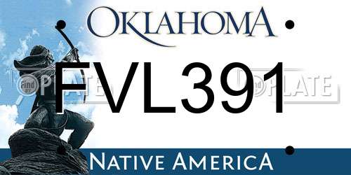 FVL391 Oklahoma License Plate