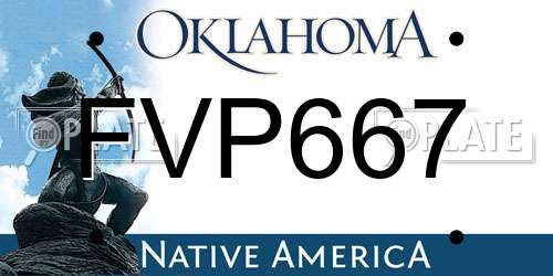 FVP667 Oklahoma License Plate