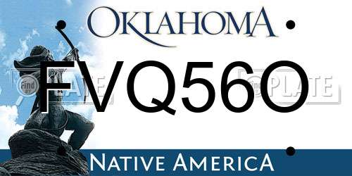 FVQ56O Oklahoma License Plate