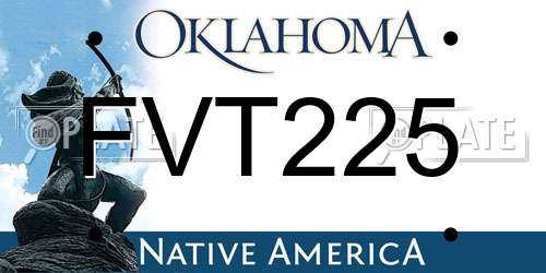 FVT225 Oklahoma License Plate