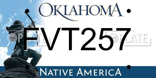 FVT257 Oklahoma License Plate