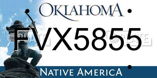 FVX5855 Oklahoma License Plate