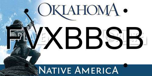 FVXBBSB Oklahoma License Plate