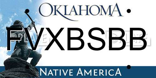 FVXBSBB Oklahoma License Plate