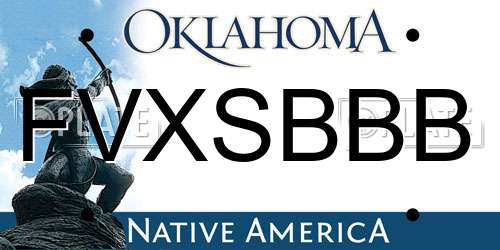 FVXSBBB Oklahoma License Plate