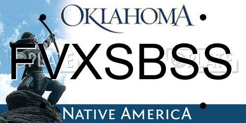 FVXSBSS Oklahoma License Plate