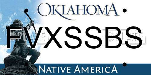 FVXSSBS Oklahoma License Plate