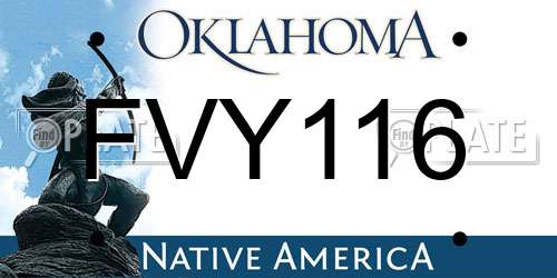 FVY116 Oklahoma License Plate