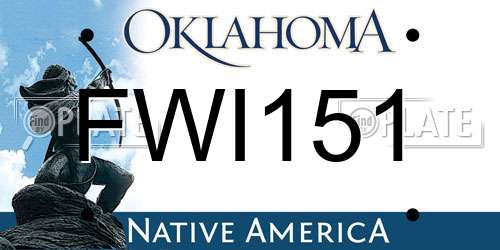 FWI151 Oklahoma License Plate