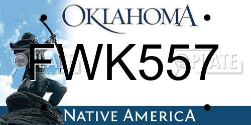 FWK557 Oklahoma License Plate