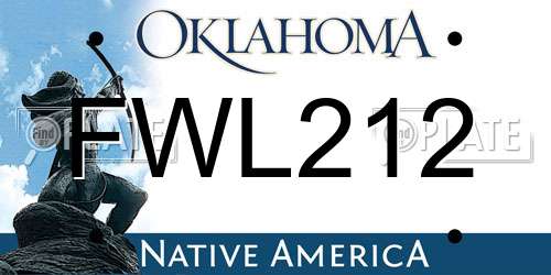 FWL212 Oklahoma License Plate