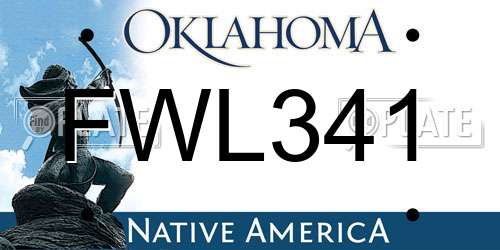 FWL341 Oklahoma License Plate