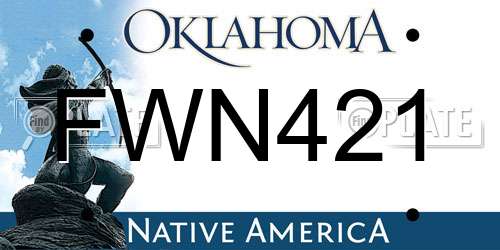 FWN421 Oklahoma License Plate