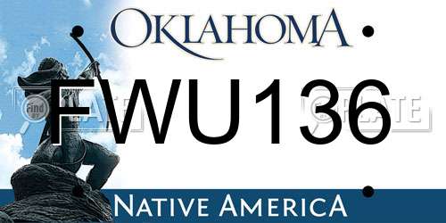 FWU136 Oklahoma License Plate