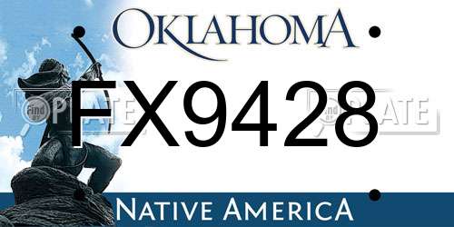 FX9428 Oklahoma License Plate