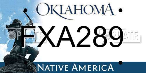 FXA289 Oklahoma License Plate