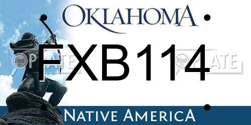 FXB114 Oklahoma License Plate