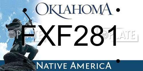 FXF281 Oklahoma License Plate