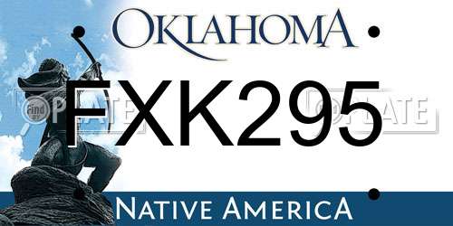 FXK295 Oklahoma License Plate