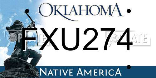 FXU274 Oklahoma License Plate