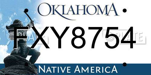 FXY8754 Oklahoma License Plate
