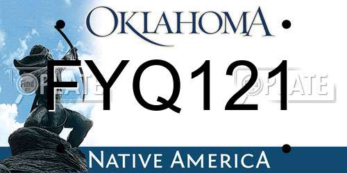 FYQ121 Oklahoma License Plate