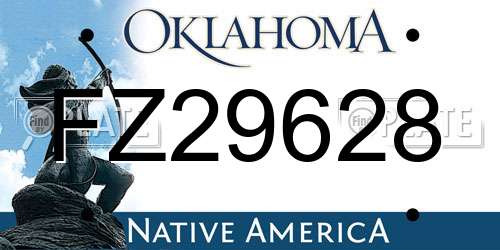 FZ29628 Oklahoma License Plate