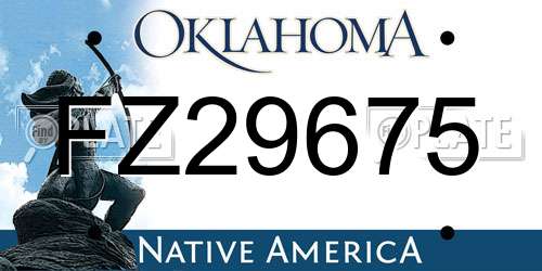 FZ29675 Oklahoma License Plate