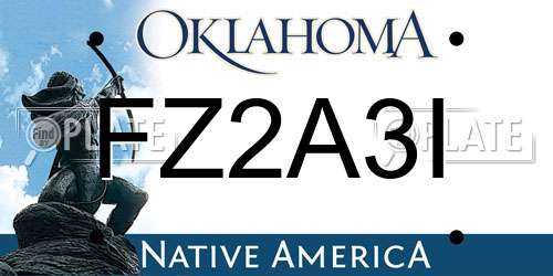 FZ2A3I Oklahoma License Plate