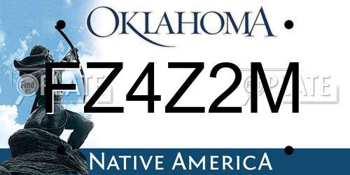 FZ4Z2M Oklahoma License Plate