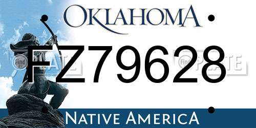 FZ79628 Oklahoma License Plate
